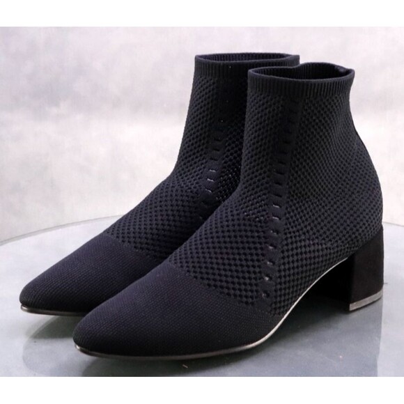 Eileen Fisher Honey Graphite Stretch Knit $200 Women's Booties Boots Size 8.5 M - Picture 1 of 13
